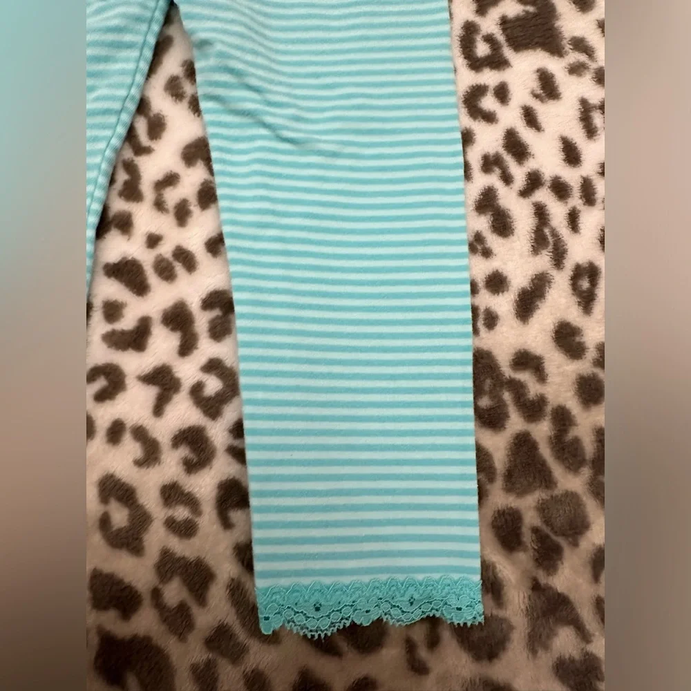 babyGap Striped Leggings with Lace Trim in Blue Size Toddler 3 Years